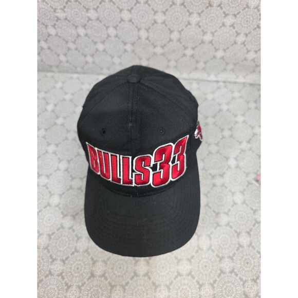 Vintage Chicago‎ Bulls 33 Hat NBA Basketball Embroidered Black Cap - Picture 2 of 10